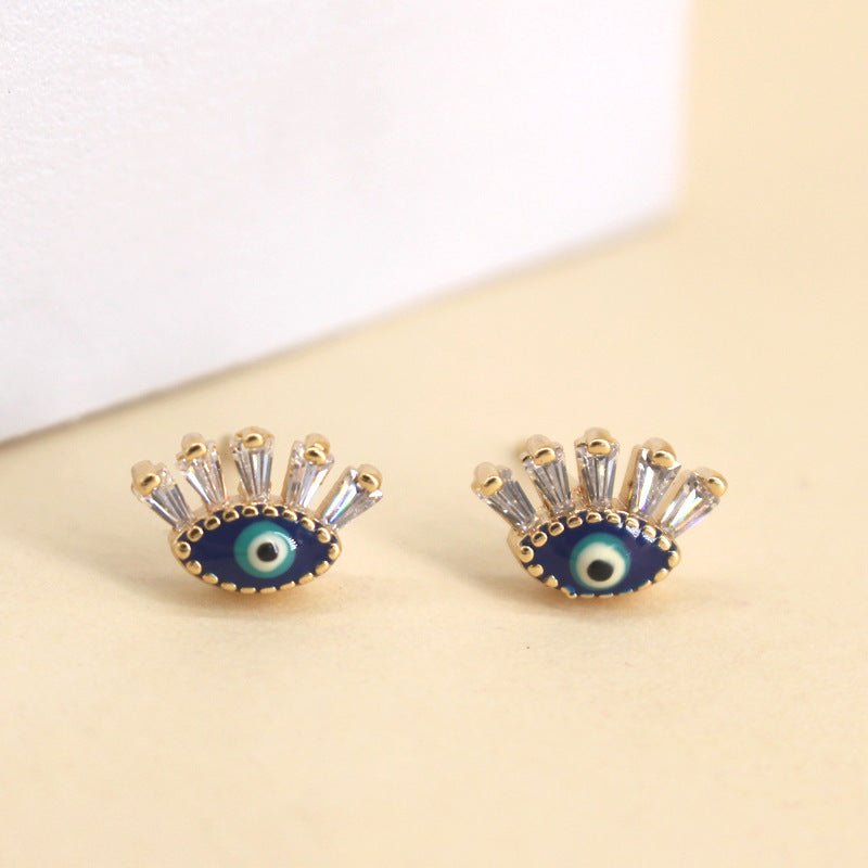 Boucles d'oreilles Mauvais Œil Cristal Protection - Biloria