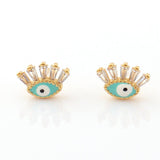 Boucles d'oreilles Mauvais Œil Cristal Protection - Biloria