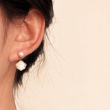 Boucles d'Oreilles Nacre et Perle Marine - Biloria