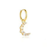 Boucles d'Oreilles Opale Croissant de Lune Argent Plaqué Or 18K - Biloria