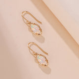 Boucles d'Oreilles Opale Flamme Mystique Argent Plaqué Or - Biloria