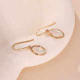 Boucles d'Oreilles Opale Flamme Mystique Argent Plaqué Or - Biloria