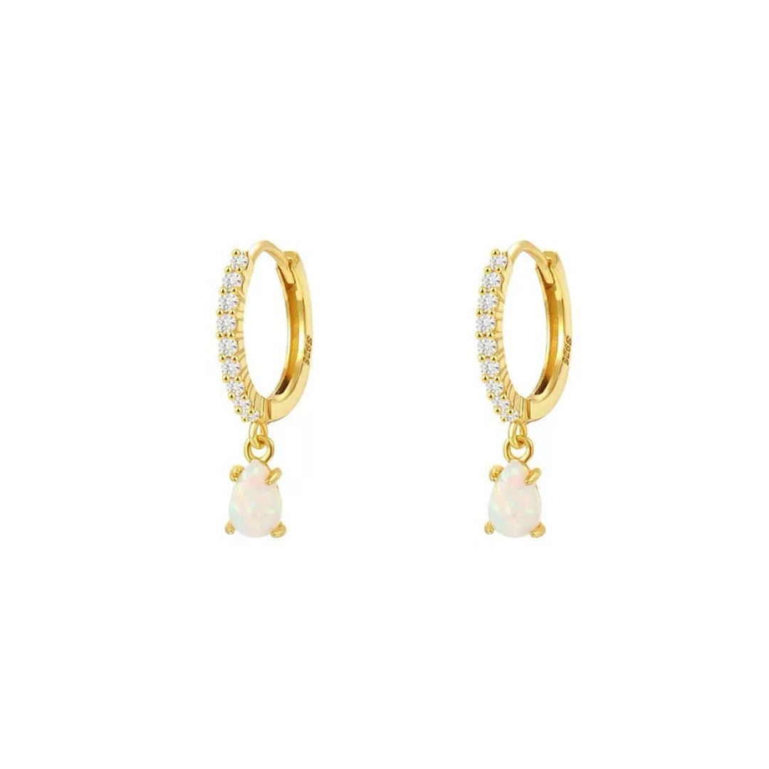 Boucles d'oreilles Opale Goutte Solaire – Argent plaqué or - Biloria