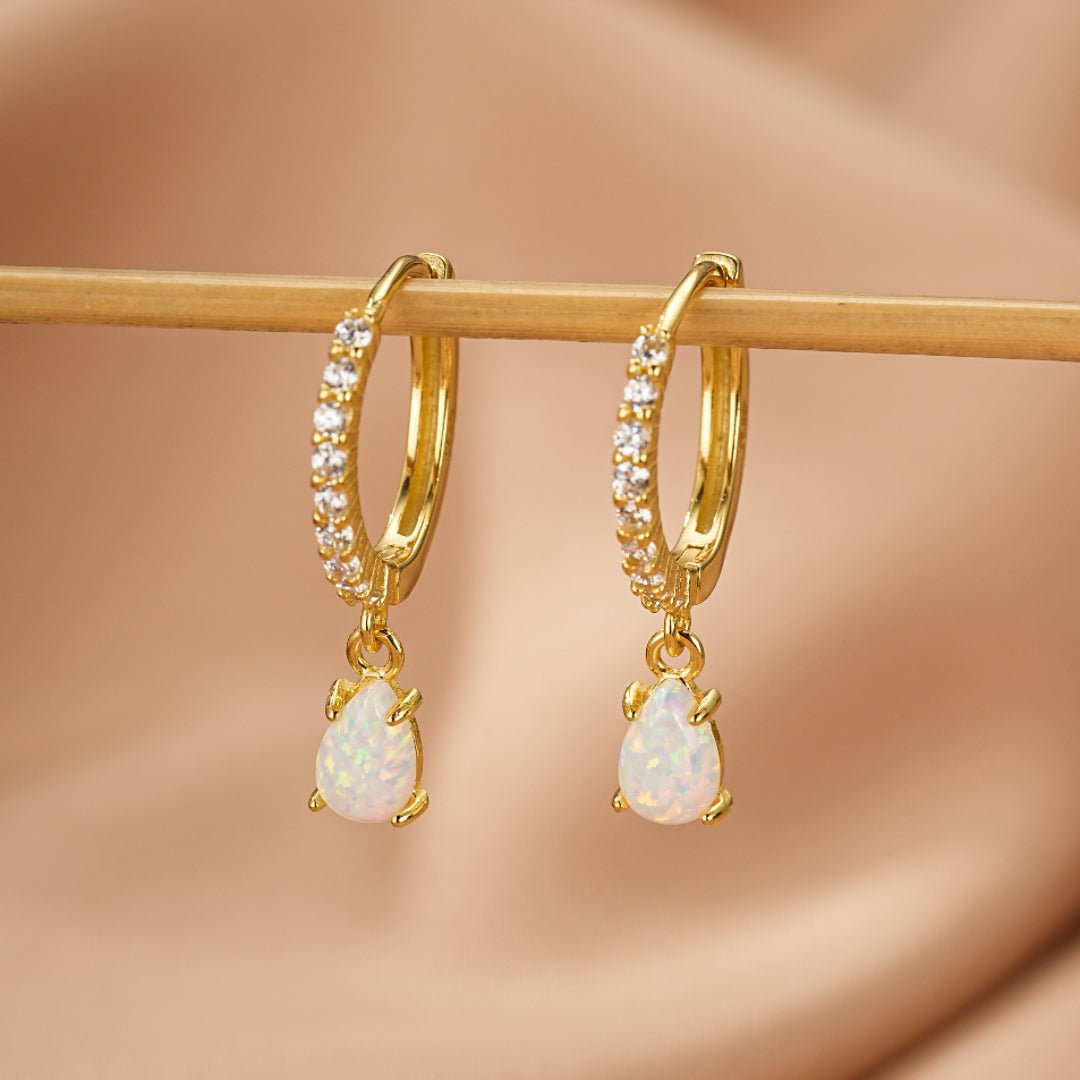 Boucles d'oreilles Opale Goutte Solaire – Argent plaqué or - Biloria