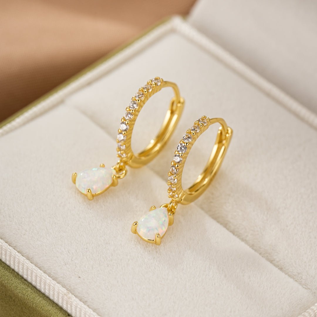 Boucles d'oreilles Opale Goutte Solaire – Argent plaqué or - Biloria