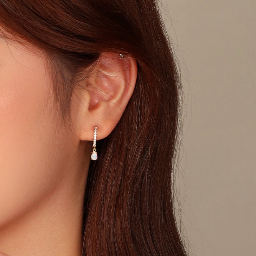 Boucles d'oreilles Opale Goutte Solaire – Argent plaqué or - Biloria