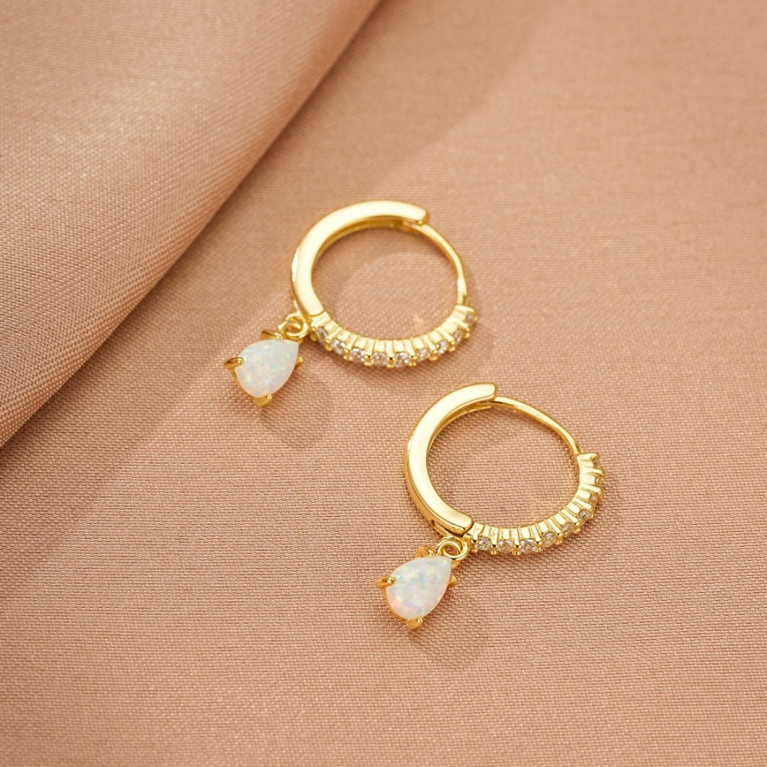 Boucles d'oreilles Opale Goutte Solaire – Argent plaqué or - Biloria