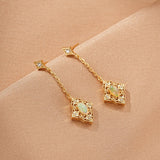 Boucles d'Oreilles Opale Naturelle, Argent Plaqué Or 10K - Biloria