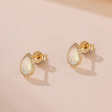 Boucles d'Oreilles Opale Sagesse Argent Plaqué Or – Bijou Spirituel - Biloria