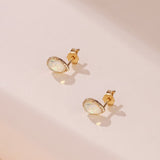 Boucles d'Oreilles Opale Sagesse Argent Plaqué Or – Bijou Spirituel - Biloria