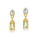 Boucles d'Oreilles Péridot et Topaze Bleue – Bijoux Cadeau - Biloria