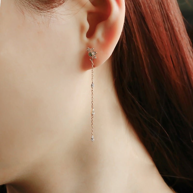 Boucles d'Oreilles Péridot et Topaze Vœux Éternel Argent Plaqué Or - Biloria