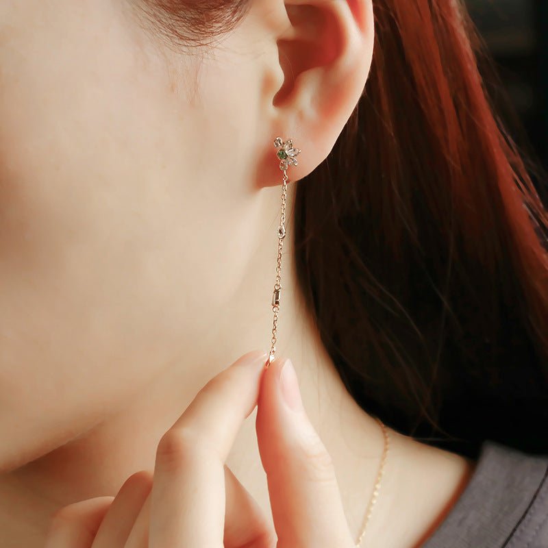 Boucles d'Oreilles Péridot et Topaze Vœux Éternel Argent Plaqué Or - Biloria