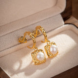 Boucles d'Oreilles Perle Eau Douce – Argent Plaqué Or - Biloria