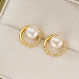 Boucles d'Oreilles Perle Éclat Lunaire Argent 925 - Biloria