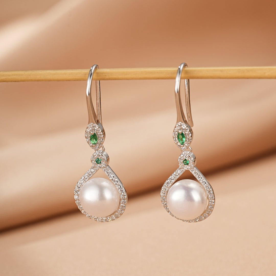 Boucles d'Oreilles Perle et Zircon Argent 925 - Biloria