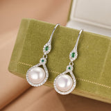 Boucles d'Oreilles Perle et Zircon Argent 925 - Biloria