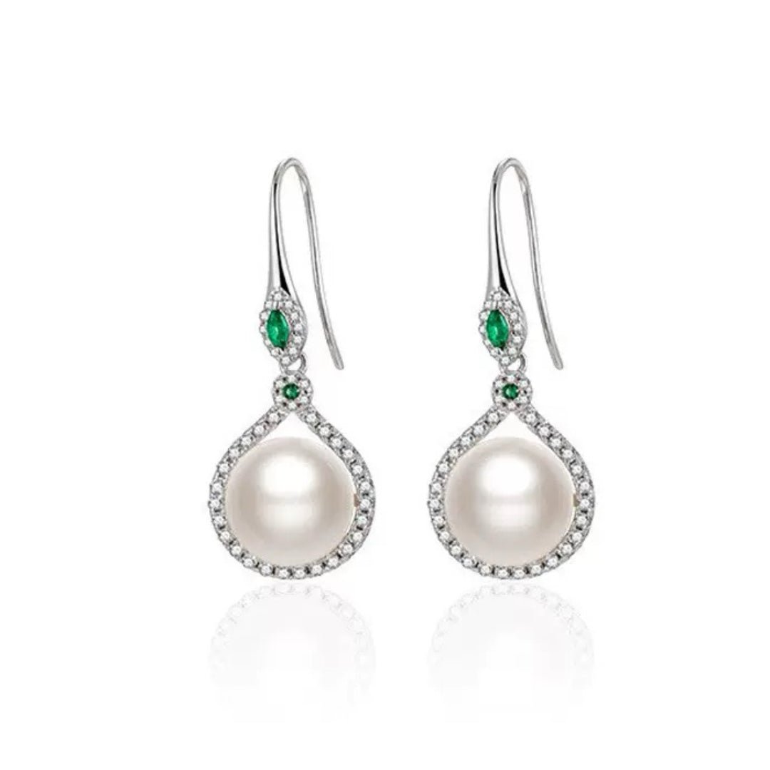 Boucles d'Oreilles Perle et Zircon Argent 925 - Biloria