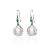 Boucles d'Oreilles Perle et Zircon Argent 925 - Biloria