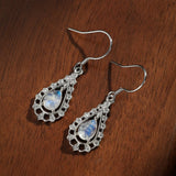 Boucles d'Oreilles Pierre de Lune en Forme de Larme - Biloria