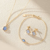 Boucles d'Oreilles Pierre de Lune Luna – Argent Plaqué Or - Biloria