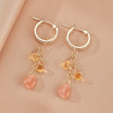 Boucles d'Oreilles Pierre de Soleil et Citrine – Argent Plaqué Or - Biloria