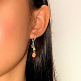 Boucles d'Oreilles Pierre de Soleil et Citrine – Argent Plaqué Or - Biloria
