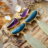 Boucles d'Oreilles Pierre Naturelle Jade Améthyste Apatite - Biloria