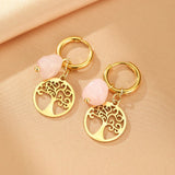 Boucles d'Oreilles Pierres Naturelles Arbre de Vie Sérénité - Biloria