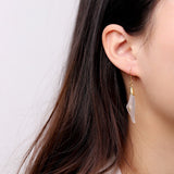 Boucles d'Oreilles Quartz Clair Argent Plaqué Or - Biloria