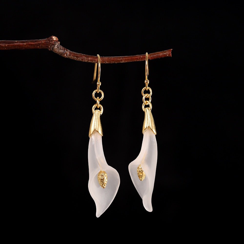 Boucles d'Oreilles Quartz Clair Argent Plaqué Or - Biloria