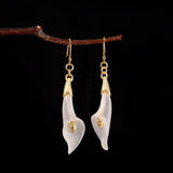 Boucles d'Oreilles Quartz Clair Argent Plaqué Or - Biloria
