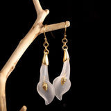 Boucles d'Oreilles Quartz Clair Argent Plaqué Or - Biloria