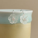 Boucles d'Oreilles Quartz Clair Fleur en Argent 925 - Biloria