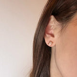 Boucles d'Oreilles Quartz Rose Argent Plaqué Or 7 mm - Biloria