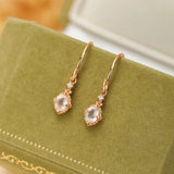Boucles d'Oreilles Quartz Rose Argent Plaqué Or – Harmonie et Douceur - Biloria