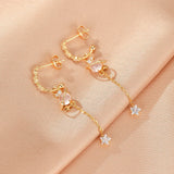 Boucles d'Oreilles Quartz Rose Planète - Argent Plaqué Or 14K - Biloria