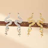 Boucles d'Oreilles Serpent Argent 925 - Danse Abyssale - Biloria