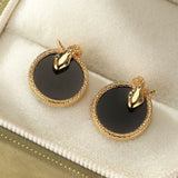 Boucles d'Oreilles Serpent Onyx Argent Plaqué Or – Bijou Méditatif - Biloria
