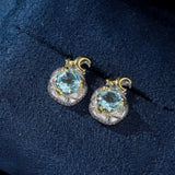 Boucles d'Oreilles Topaze Bleue Argent 925 – Gouttes de Lumière - Biloria