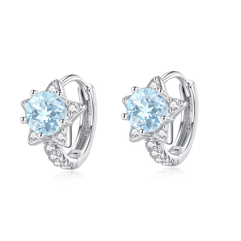 Boucles d'Oreilles Topaze Étoile en Argent S925 - Biloria