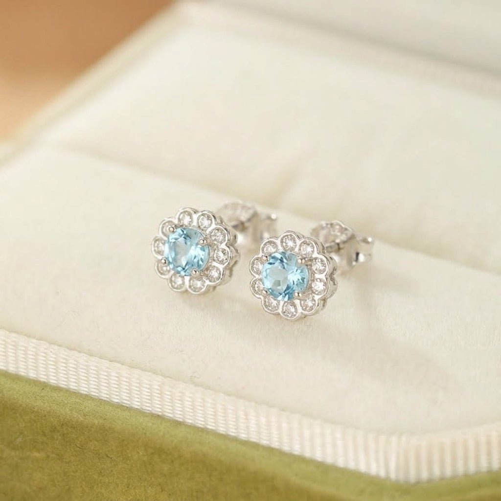 Boucles d'Oreilles Topaze Fleur d'Eden Argent S925 - Biloria