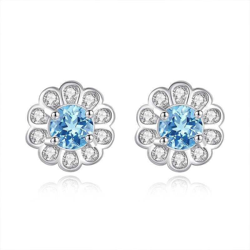 Boucles d'Oreilles Topaze Fleur d'Eden Argent S925 - Biloria