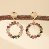 Boucles d'Oreilles Tourmaline et Quartz Rose – Harmonie Protectrice - Biloria