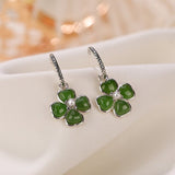 Boucles d'Oreilles Trèfle en Jade Chance et Harmonie - Biloria