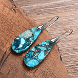 Boucles d'Oreilles Turquoise Plaqué Or ou Platine - Biloria