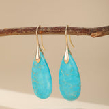 Boucles d'Oreilles Turquoise Plaqué Or ou Platine - Biloria
