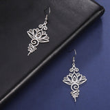 Boucles d'Oreilles Unalome Lotus Acier Inoxydable - Biloria
