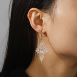 Boucles d'Oreilles Unalome Lotus Acier Inoxydable - Biloria