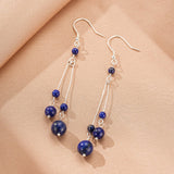 Boucles Oreilles Lapis Lazuli Danse Cosmique Argent - Biloria